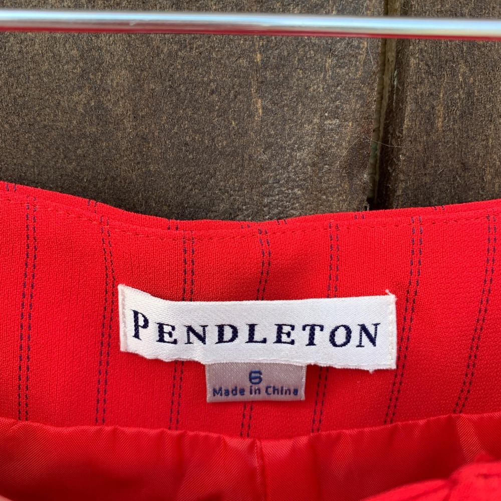 Euc Pendleton Pinstriped Red Trousers Size 6 - image 5